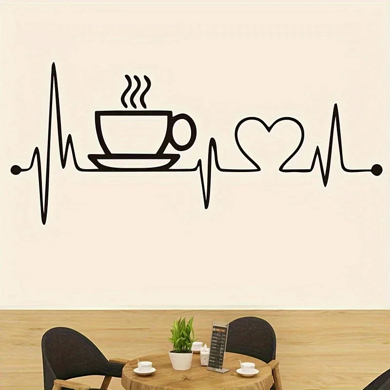MT1209# Coffee Cup Heartbeat Pattern Wall Sticker, Self-Adhesive Kitchen Cafe Bar Home Decoration Wall Stickers
MT1209# Coffee Cup Heartbeat Pattern Wall Sticker, Self-Adhesive Kitchen Cafe Bar Home Decoration Wall Stickers