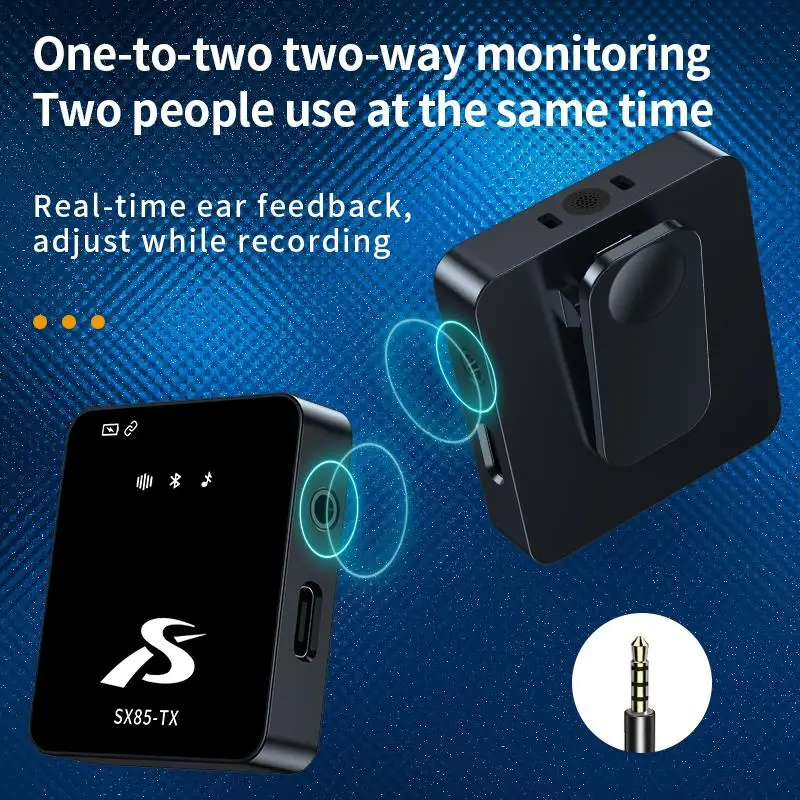 Lavalier Microphone SX85 Wireless Microphone For IPhone PC DSLR Camera Type-C Android Phone Interview Live Mic Noise Reduction
Lavalier Microphone SX85 Wireless Microphone For IPhone PC DSLR Camera Type-C Android Phone Interview Live Mic Noise Reduction
