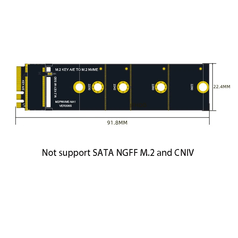 M.2 A+E KEY to M.2 NVME Convert Card Expansion Adapter 2230 2242 PCI Express NVMe M.2 NGFF SSD Connector NGFF To KEY-M Adapter
M.2 A+E KEY to M.2 NVME Convert Card Expansion Adapter 2230 2242 PCI Express NVMe M.2 NGFF SSD Connector NGFF To KEY-M Adapter