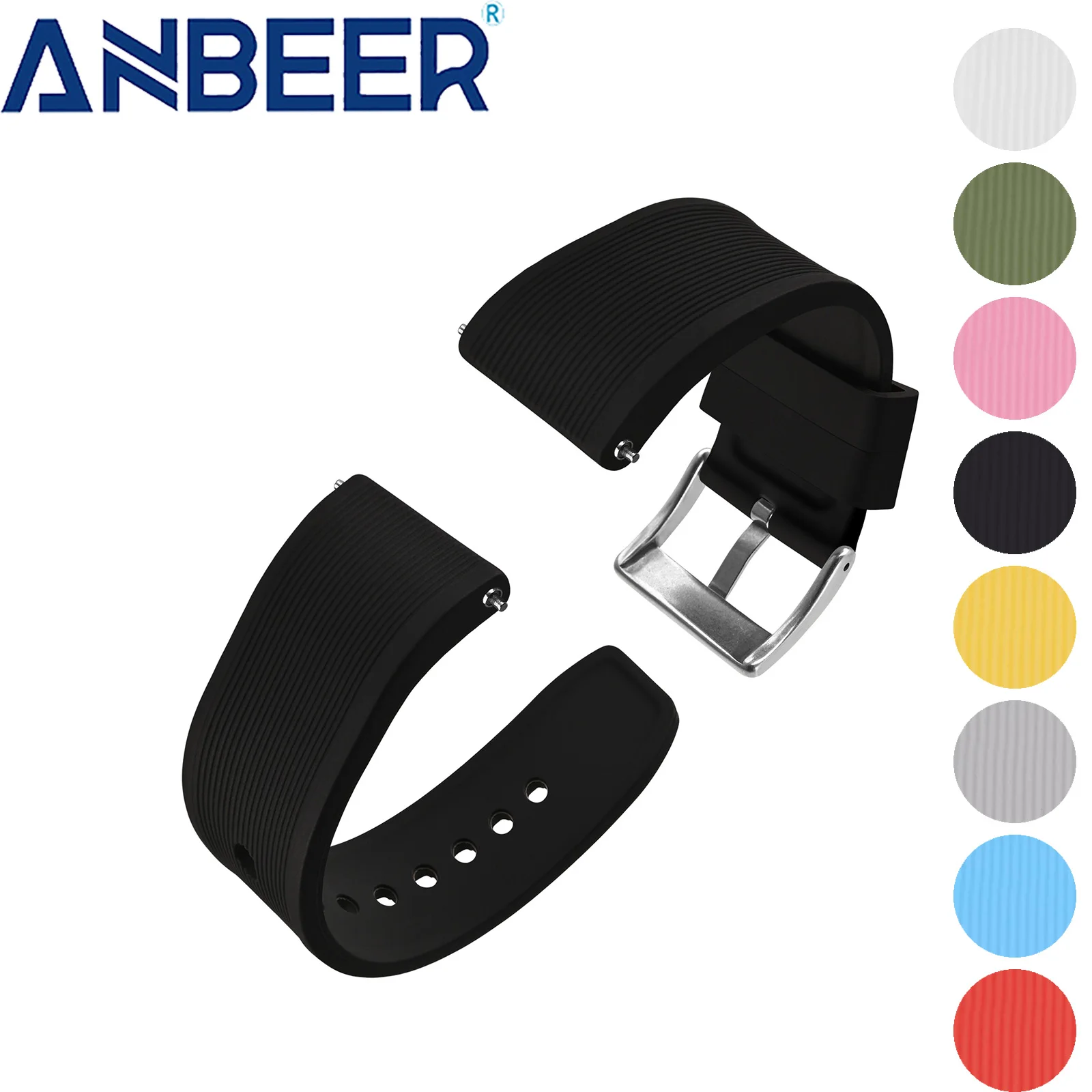 ANBEER Silicone Watch Strap,18mm 20mm 22mm Quick Release and Replaceable Watch Strap,Wristband for Men,Suitable for smartwatch
ANBEER Silicone Watch Strap,18mm 20mm 22mm Quick Release and Replaceable Watch Strap,Wristband for Men,Suitable for smartwatch