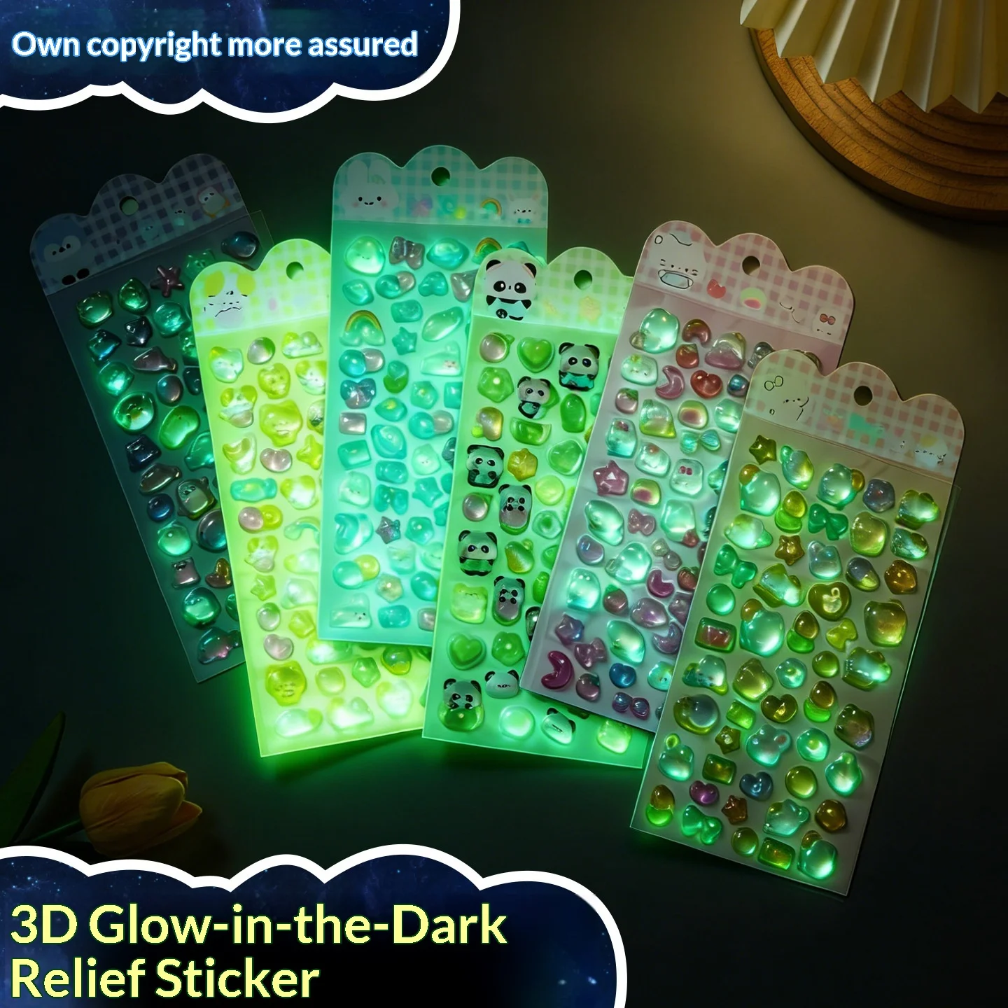 Glow in Dark 3D Embossed Stickers Cartoon Crystal Diamond Japanese Style for Stationery Phone Case Decor
Glow in Dark 3D Embossed Stickers Cartoon Crystal Diamond Japanese Style for Stationery Phone Case Decor