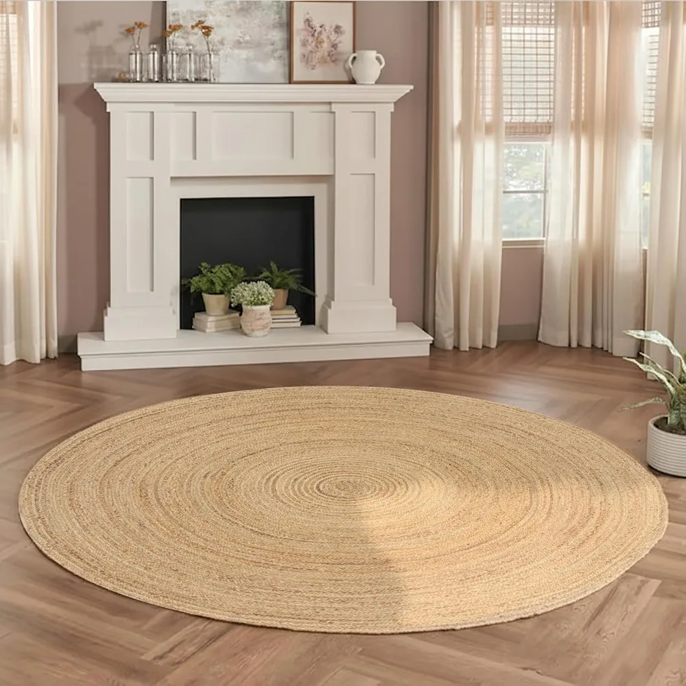 Ramanta Home Джутовый плетеный ковер, круглый 8 футов — большой натуральный фермерский коврик, двусторонний ковер ручной работы для гостиной и столовой Ro
Ramanta Home Джутовый плетеный ковер, круглый 8 футов — большой натуральный фермерский коврик, двусторонний ковер ручной работы для гостиной и столовой Ro