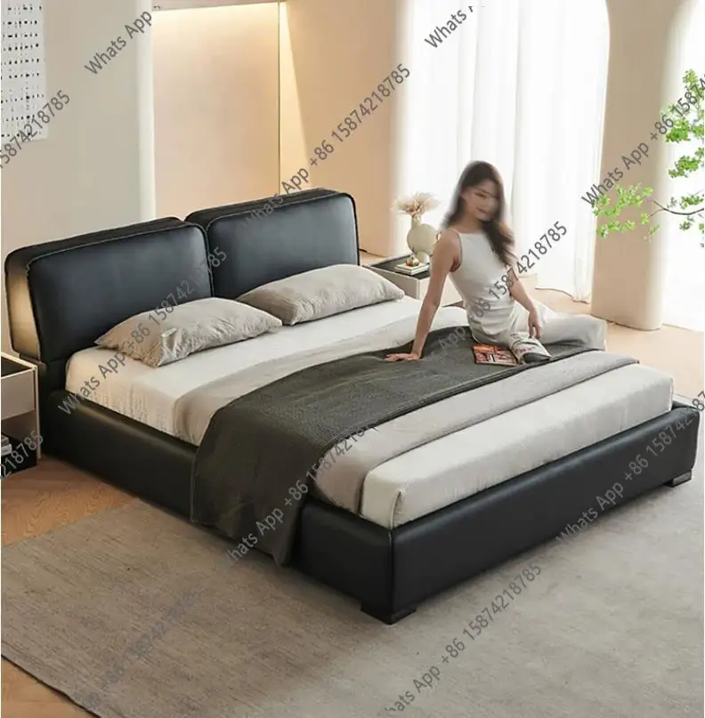 B Big Black Cow Bed Head Layer Cowhide Master Bedroom High-end Atmosphere Upholstery Italian Modern Simple Double Tofu Block Lea
B Big Black Cow Bed Head Layer Cowhide Master Bedroom High-end Atmosphere Upholstery Italian Modern Simple Double Tofu Block Lea