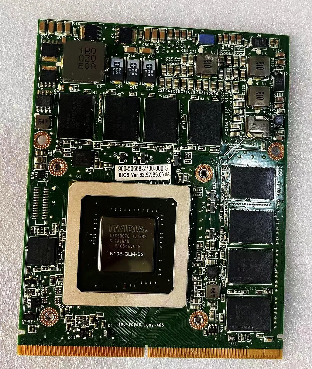Tarjeta gráfica Original GTX2800 GTX 285M N10Eglm-B2 DDR3 1G para DELL M15X M17X para Clevo M57NL para MSI 16F1 16F2
Tarjeta gráfica Original GTX2800 GTX 285M N10Eglm-B2 DDR3 1G para DELL M15X M17X para Clevo M57NL para MSI 16F1 16F2