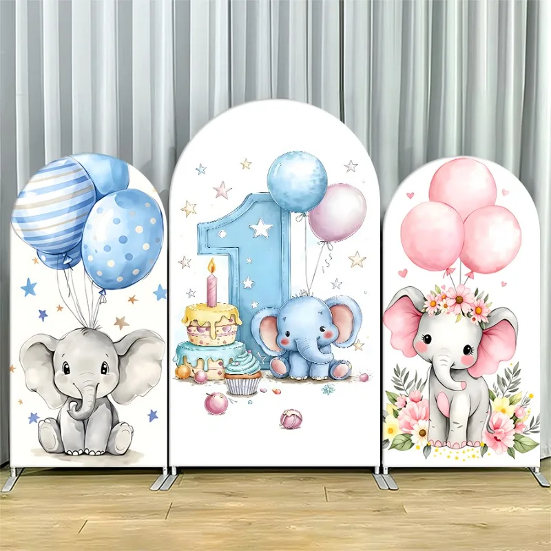 Arch Backdrop Cover Single Side 3D Elephant Blue Pink Balloons Number Cake Floral Party Decoration Photo Booth Background Event
Arch Backdrop Cover Single Side 3D Elephant Blue Pink Balloons Number Cake Floral Party Decoration Photo Booth Background Event