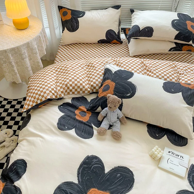 Simple Pure Cotton AB Surface Bedding Quilt Cover Pillowcase Sheet Double Bed Home Textile Four-Piece Quilt Cover 200*230cm
Simple Pure Cotton AB Surface Bedding Quilt Cover Pillowcase Sheet Double Bed Home Textile Four-Piece Quilt Cover 200*230cm
