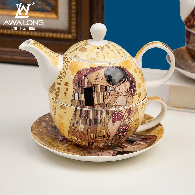 Gustav Klimt Ceramic Coffee Set Coffee Pot Cup and Saucer Light Luxury Porcelain Coffee Pot Mug Dish Tableware Decor
Gustav Klimt Ceramic Coffee Set Coffee Pot Cup and Saucer Light Luxury Porcelain Coffee Pot Mug Dish Tableware Decor