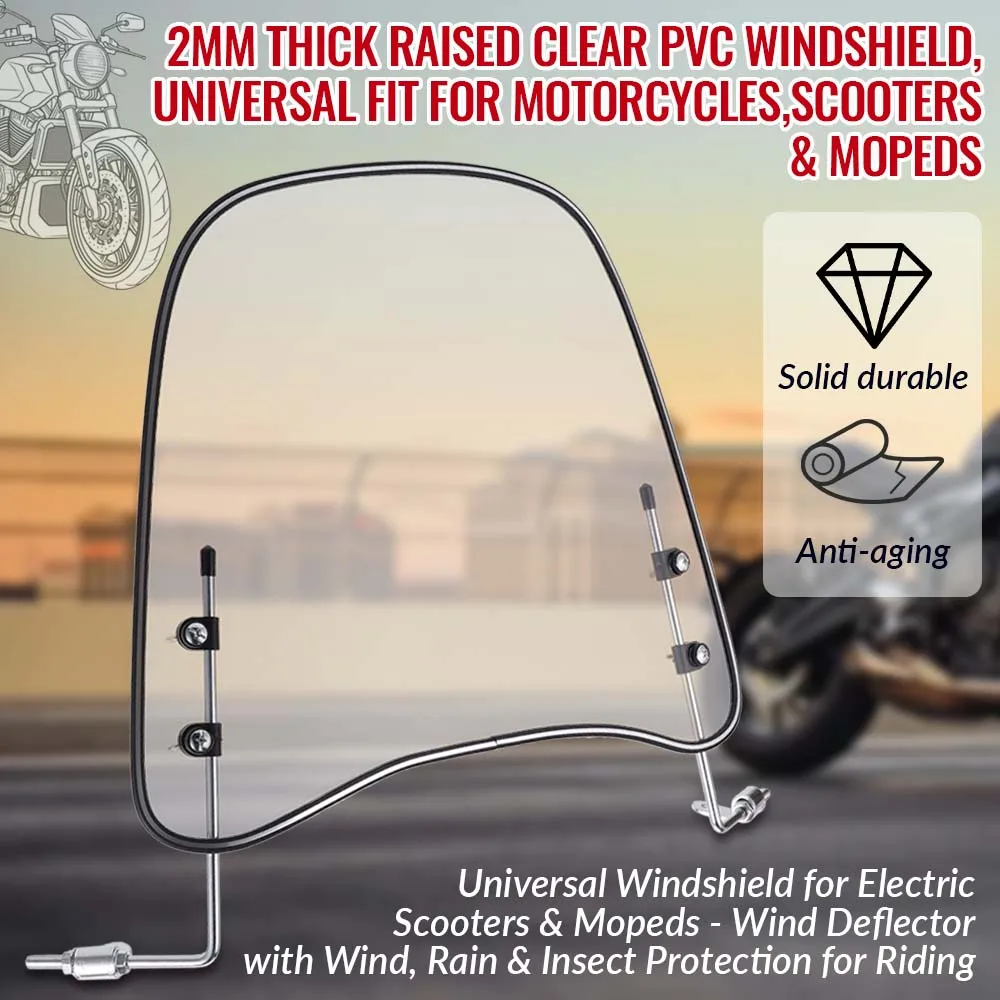Universal Motorcycle Windshield Clear PVC Windshield for electric Motorcycles Scooter Wind Deflector Motor Accessories
Universal Motorcycle Windshield Clear PVC Windshield for electric Motorcycles Scooter Wind Deflector Motor Accessories