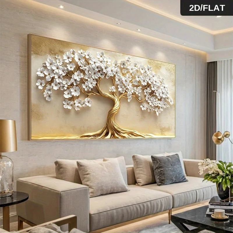 Modern Golden Tree with White Blossoms Canvas Art Print, Elegant Wall Decor for Living Room, No Frame, Golden Tree Wall Art
Modern Golden Tree with White Blossoms Canvas Art Print, Elegant Wall Decor for Living Room, No Frame, Golden Tree Wall Art
