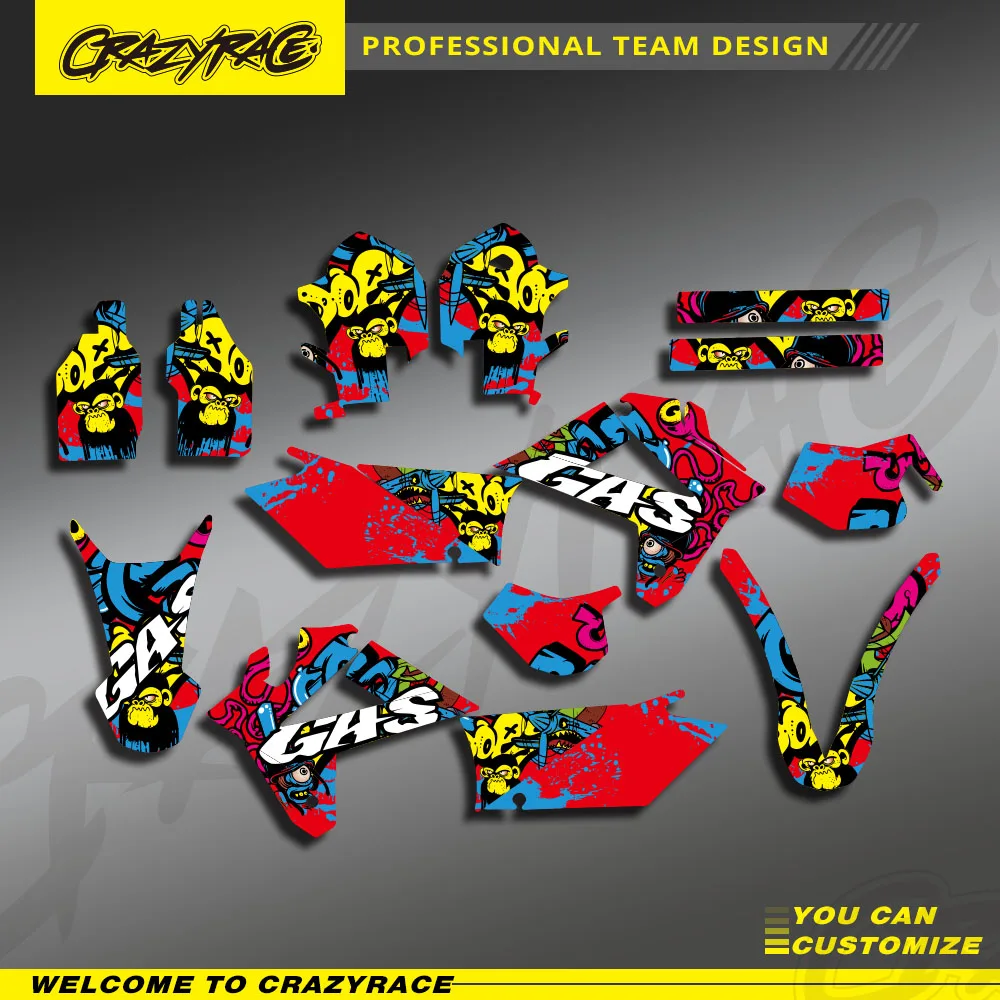CRAZYRACE Graphics Decals Sticker Kit Motorcycle Background Custom Number For GASGAS GAS EC 125 250 300 350 450 2007 2008 2009
CRAZYRACE Graphics Decals Sticker Kit Motorcycle Background Custom Number For GASGAS GAS EC 125 250 300 350 450 2007 2008 2009