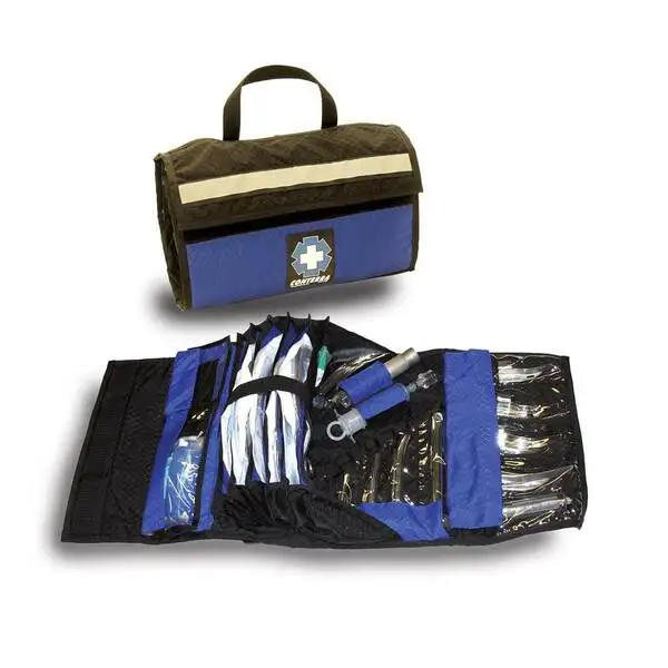 The luxurious intubation kit features a unique folding style with a handle and nylon buckle closure
The luxurious intubation kit features a unique folding style with a handle and nylon buckle closure