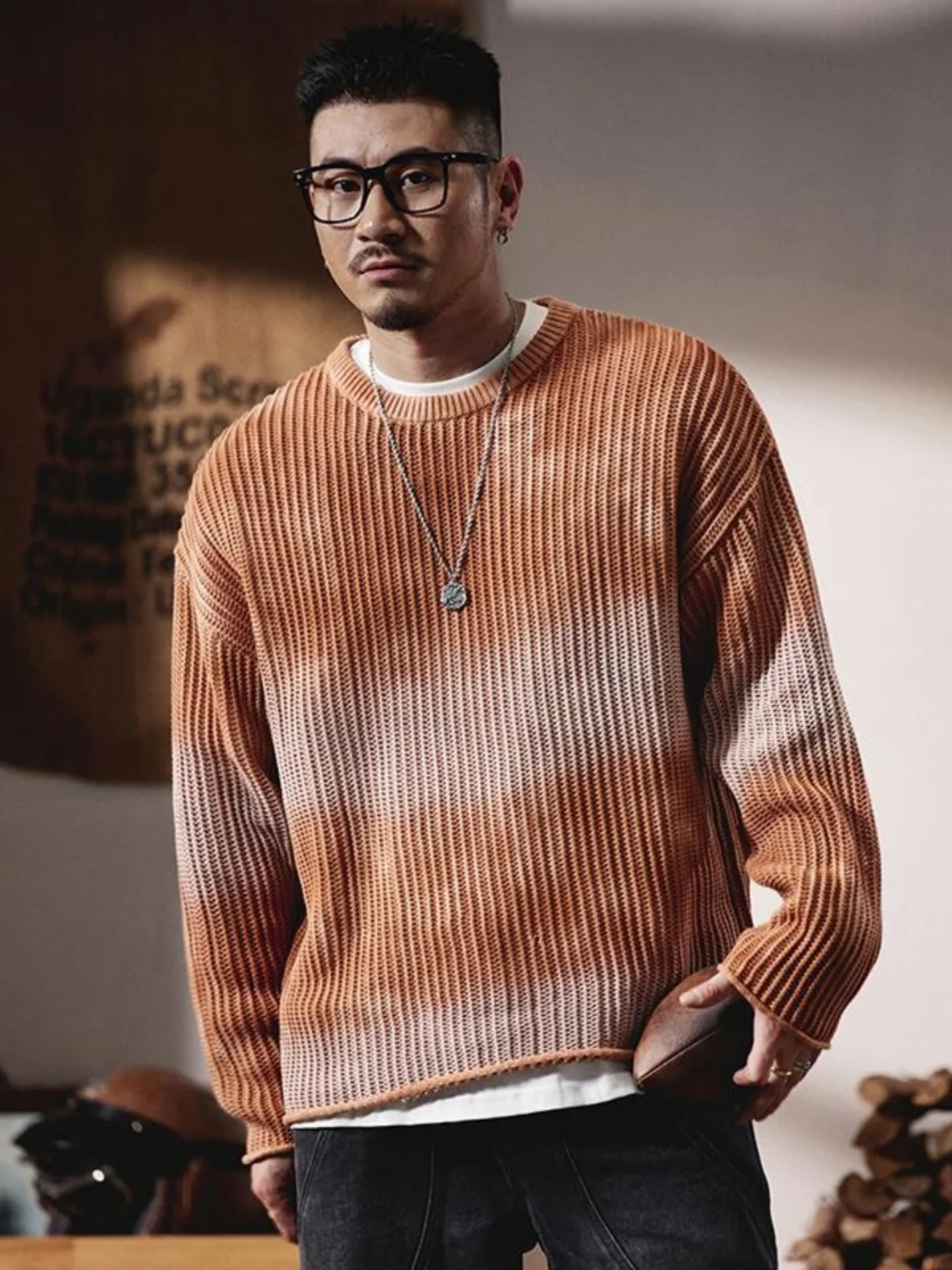 American Retro Lazy Sle Men's Sweater Loose Thiened Spring adual Hollow Knitted irt Trendy Casual Cotton Long Sve
American Retro Lazy Sle Men's Sweater Loose Thiened Spring adual Hollow Knitted irt Trendy Casual Cotton Long Sve