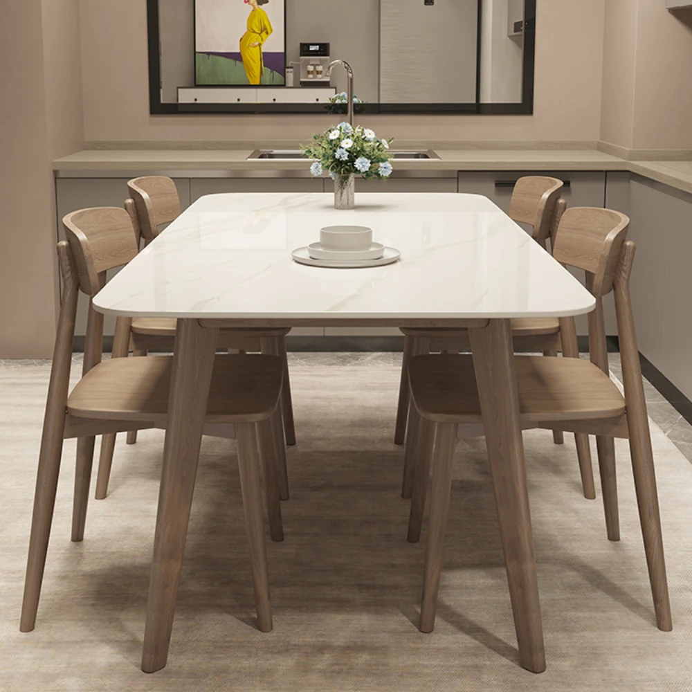 Solid wood light rock table Modern minimalist style Nordic household small rectangular oak dining table and chair combination
Solid wood light rock table Modern minimalist style Nordic household small rectangular oak dining table and chair combination