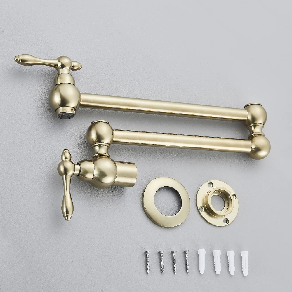 ADEA Brushed Gold Rotated Kitchen Sink Faucet Cold Water Tap Brass Basin Swivel Faucets Wall Mounted
ADEA Brushed Gold Rotated Kitchen Sink Faucet Cold Water Tap Brass Basin Swivel Faucets Wall Mounted