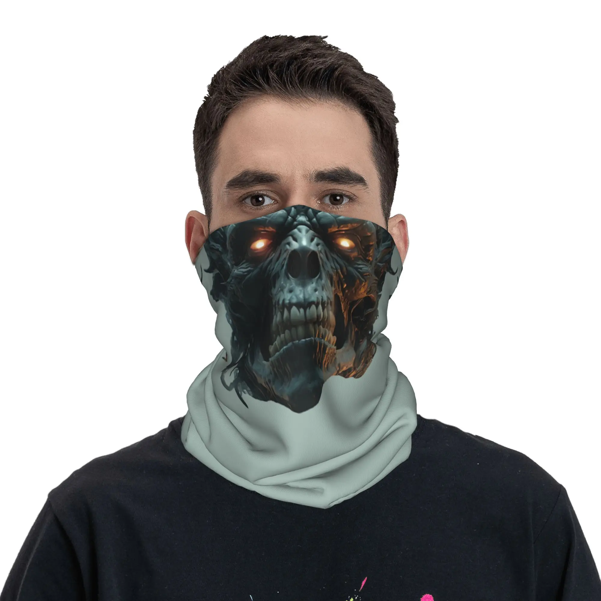 Halloween Skull Demon With Glowing Eyes And Horns Bandana Winter Neck Warmer Windproof Wrap Face Scarf for Ski Gaiter Headband
Halloween Skull Demon With Glowing Eyes And Horns Bandana Winter Neck Warmer Windproof Wrap Face Scarf for Ski Gaiter Headband