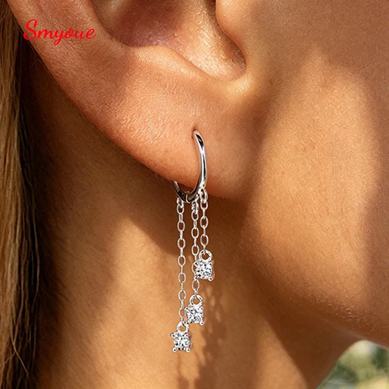 Smyoue Tassel 3 Gems Certified All Moissanite Drop Earrings D Color Bridal Wedding Jewelry Brilliant Cut S925 Sterling Silver
Smyoue Tassel 3 Gems Certified All Moissanite Drop Earrings D Color Bridal Wedding Jewelry Brilliant Cut S925 Sterling Silver