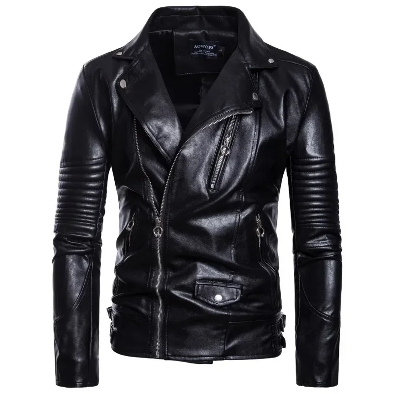 Autumn New Fashion Solid Color Large Size Oblique Zipper Design Men Leather Jacket Men Casual All-Match Leather Outwear
Autumn New Fashion Solid Color Large Size Oblique Zipper Design Men Leather Jacket Men Casual All-Match Leather Outwear