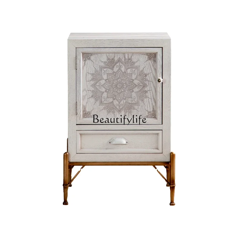 FG52American retro carved bedside table, living room sofa side bed and breakfast wall storage cabinet 
FG52American retro carved bedside table, living room sofa side bed and breakfast wall storage cabinet