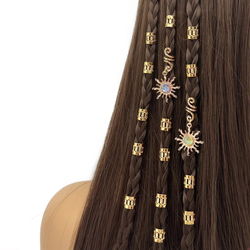 22Pcs Gold Sun Pendant Hollow African Braids Hair Extension Rings DIY Non Slip Durable Easy Install for Braids Accessories Women
22Pcs Gold Sun Pendant Hollow African Braids Hair Extension Rings DIY Non Slip Durable Easy Install for Braids Accessories Women