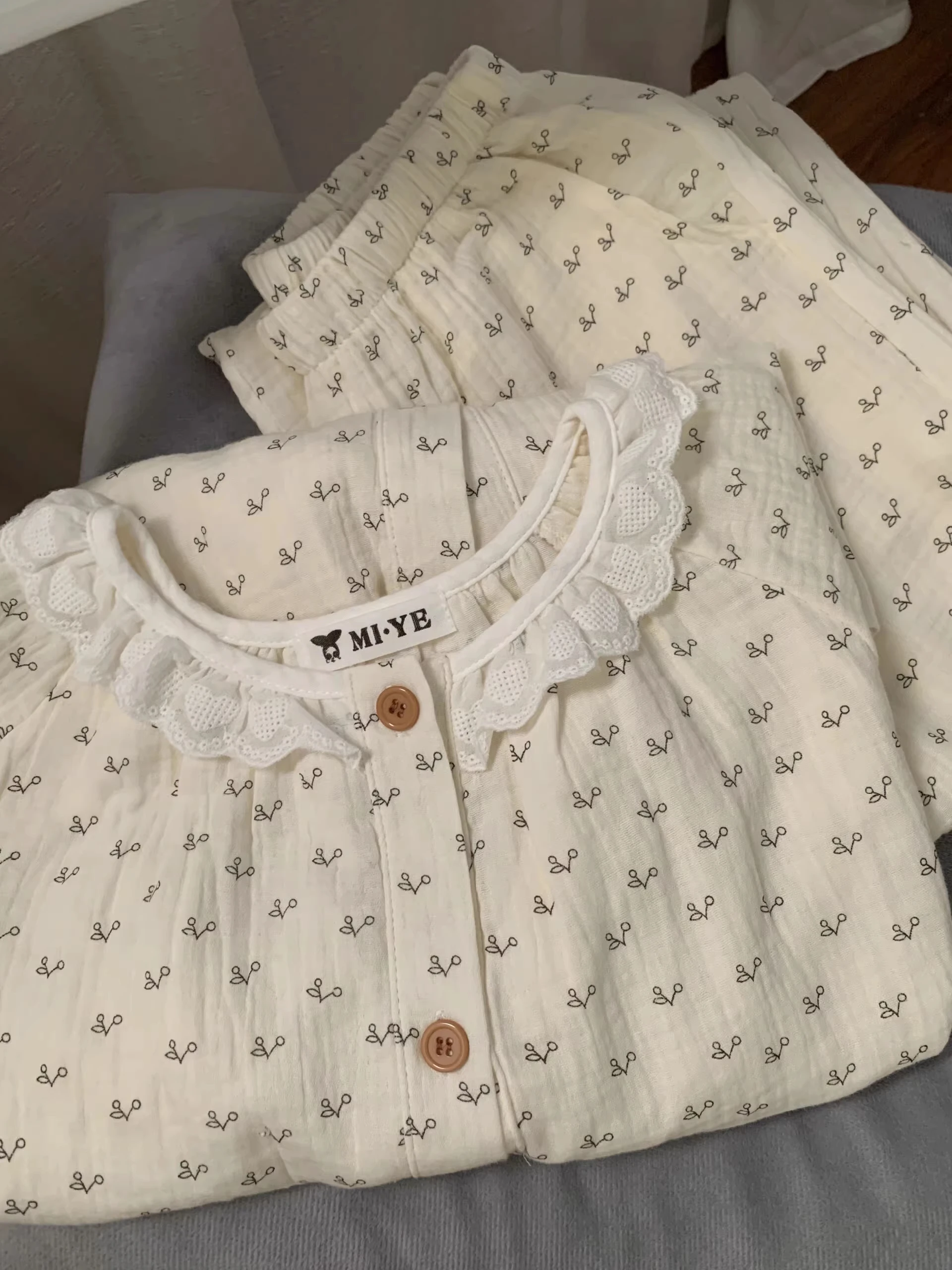 Cotton Spwear Women's Long Sve Spring Autumn Korean Sle Sweet Floral Print Student Can Wear out Home Clothes Set
Cotton Spwear Women's Long Sve Spring Autumn Korean Sle Sweet Floral Print Student Can Wear out Home Clothes Set