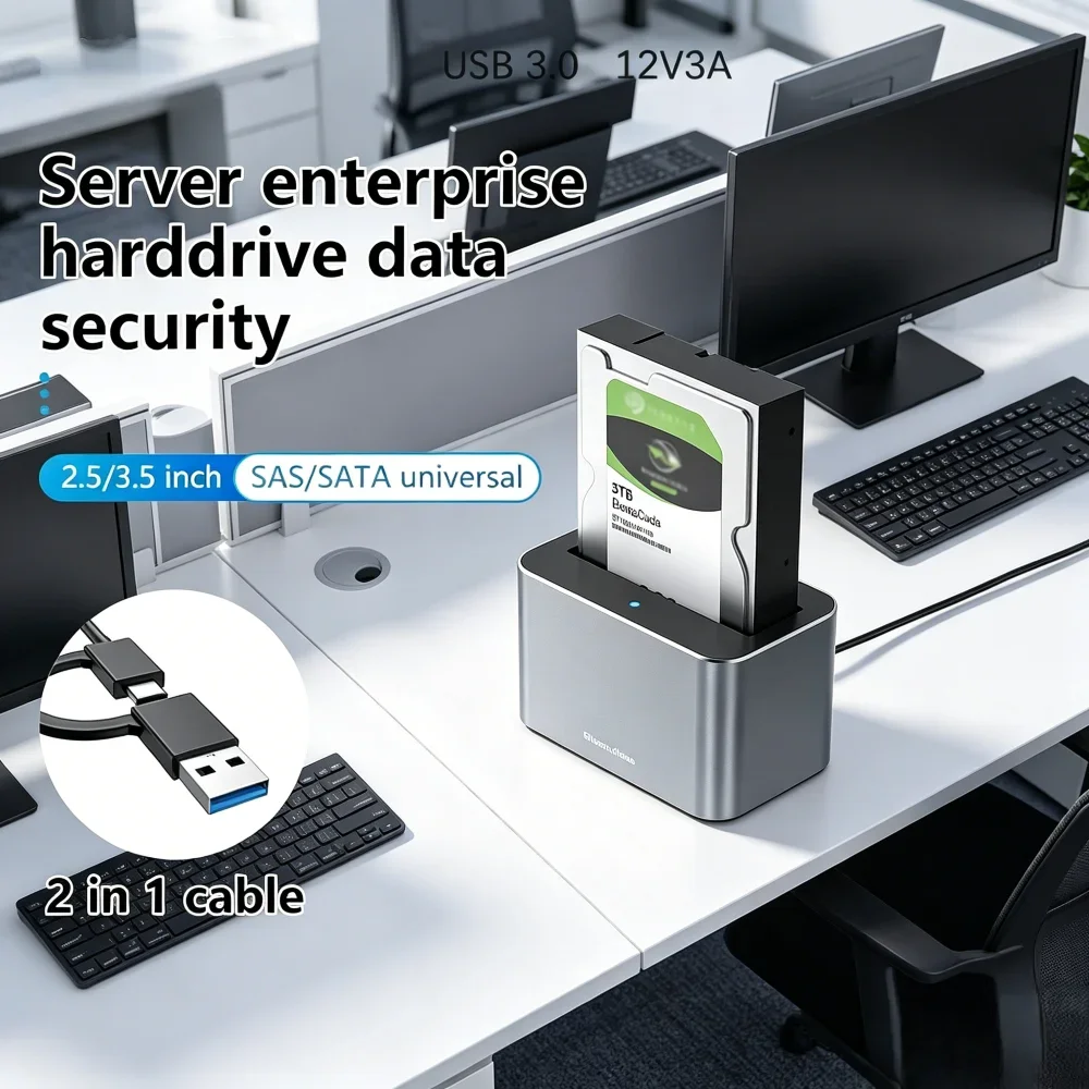 2.5/3.5‑Inch SAS & SATA Hard Drive Enclosure, SATA to USB 3.0 HDD Docking Station, External Hard Disk Storage Case
2.5/3.5‑Inch SAS & SATA Hard Drive Enclosure, SATA to USB 3.0 HDD Docking Station, External Hard Disk Storage Case