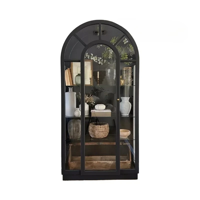 American light luxury solid wood display cabinet floor arched locker glass wine cabinet
American light luxury solid wood display cabinet floor arched locker glass wine cabinet