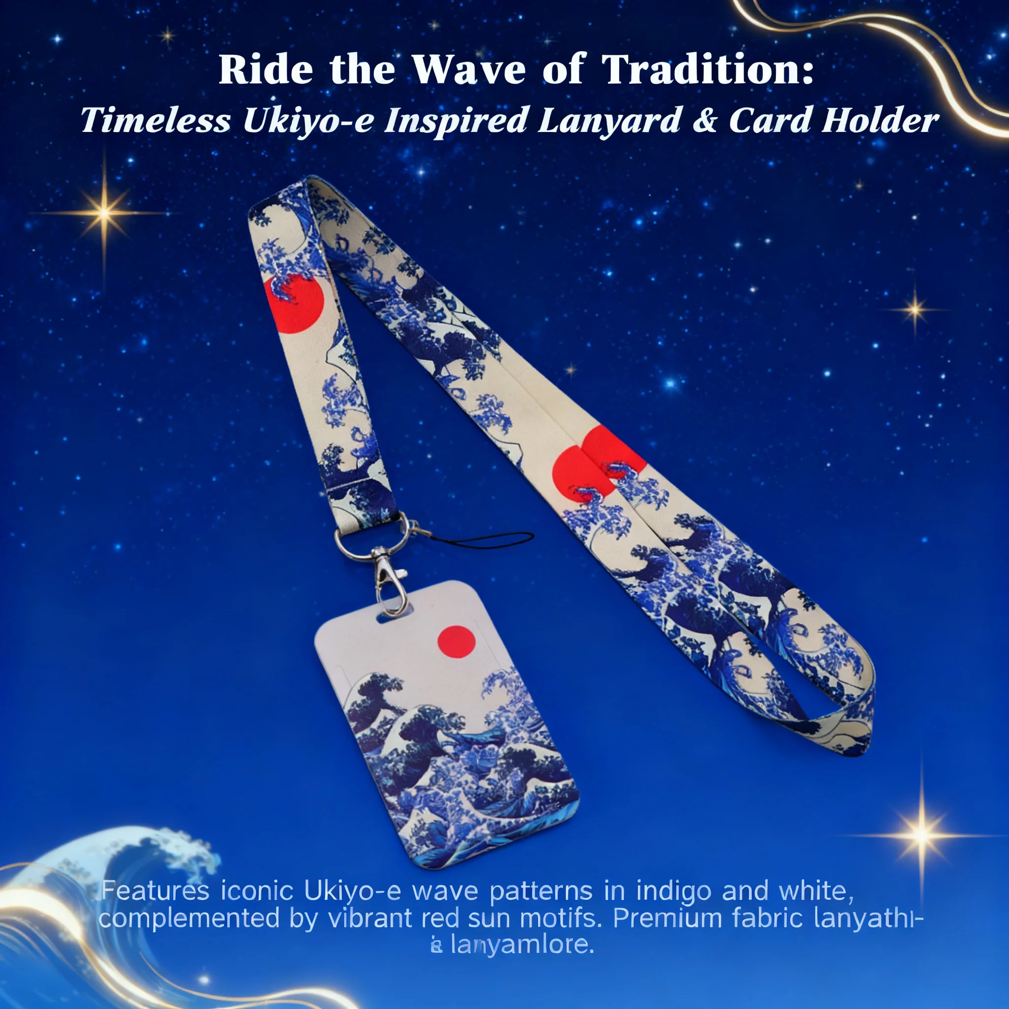 Japanese Wave Art Card Holder Lanyard Neck Strap for ID Keys Phone Badge DIY Cosplay Accessories Hanging Rope Adjustable
Japanese Wave Art Card Holder Lanyard Neck Strap for ID Keys Phone Badge DIY Cosplay Accessories Hanging Rope Adjustable