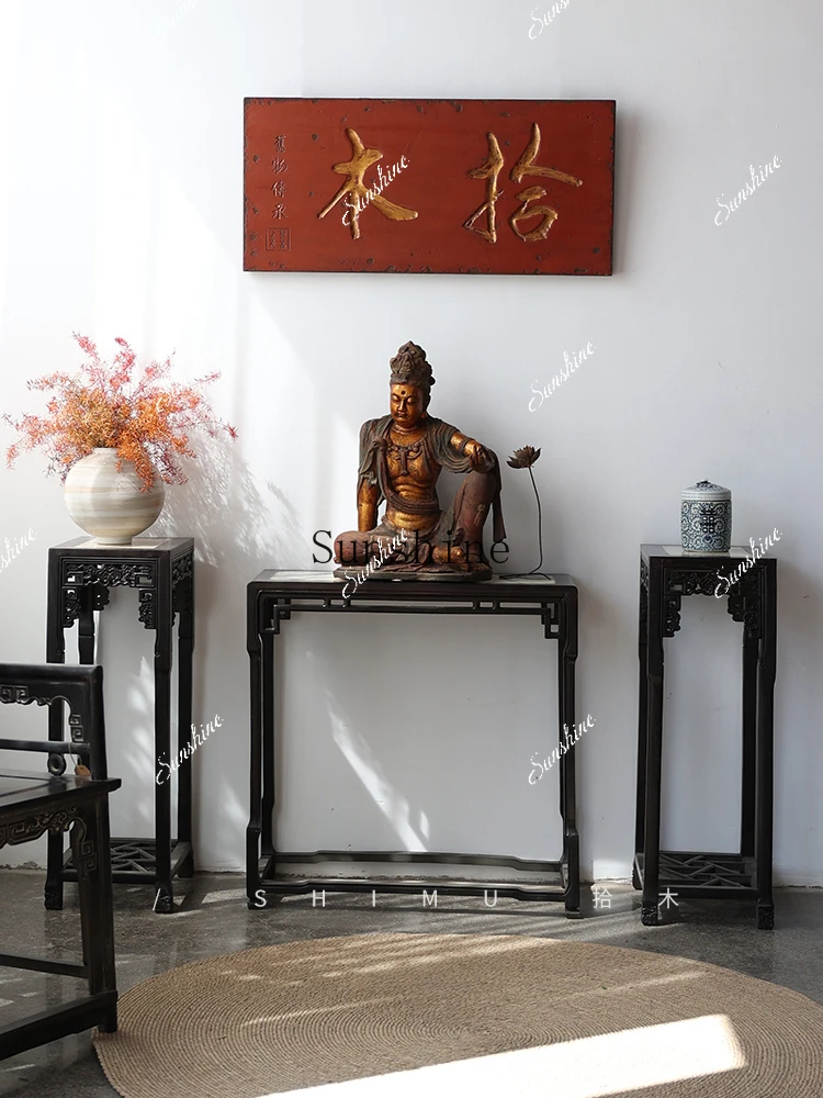 Black sandalwood flower storage platform entrance small strip case solid wood antique Ming and Qing classical FT
Black sandalwood flower storage platform entrance small strip case solid wood antique Ming and Qing classical FT