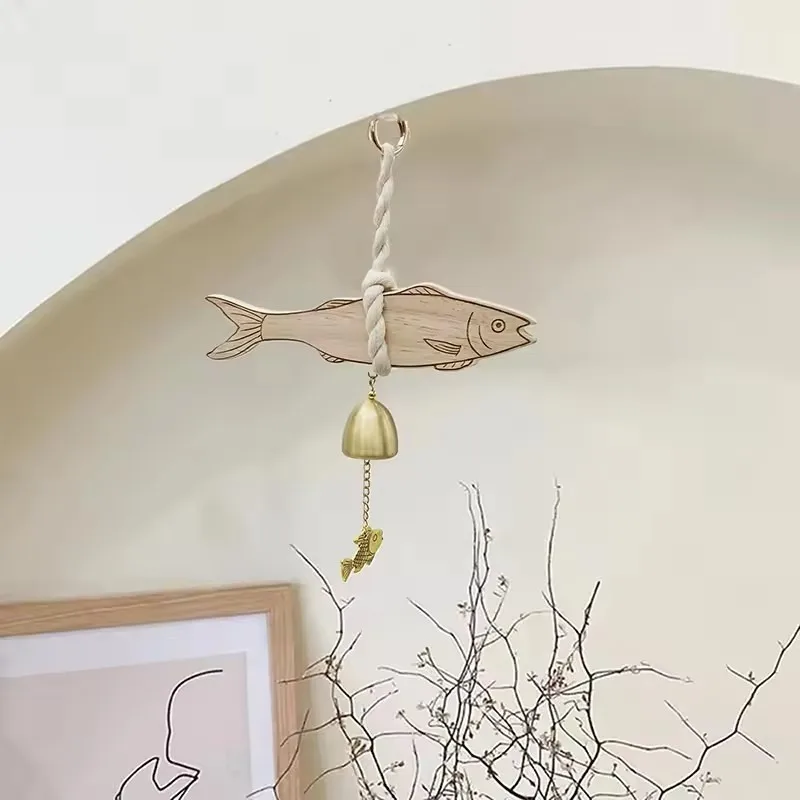 Beach & Marine Themed Wooden Fish Sculpture – Hand-Carved Fish Door Chime with Bell, Rustic Handmade Nautical Pendant Ornament
Beach & Marine Themed Wooden Fish Sculpture – Hand-Carved Fish Door Chime with Bell, Rustic Handmade Nautical Pendant Ornament