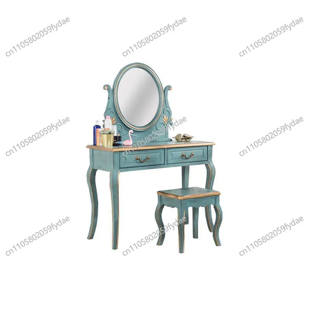 Dresser Vintage Mediterranean Makeup Table European Bedroom Furniture with Light American
Dresser Vintage Mediterranean Makeup Table European Bedroom Furniture with Light American
