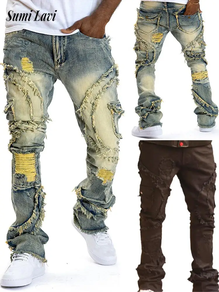 Vintage Tassel Ripped Design Denim Pants Mens Spring Summer Streetwear Fashion Patchwork Slim Straight Jeans For Men Jean Pants
Vintage Tassel Ripped Design Denim Pants Mens Spring Summer Streetwear Fashion Patchwork Slim Straight Jeans For Men Jean Pants