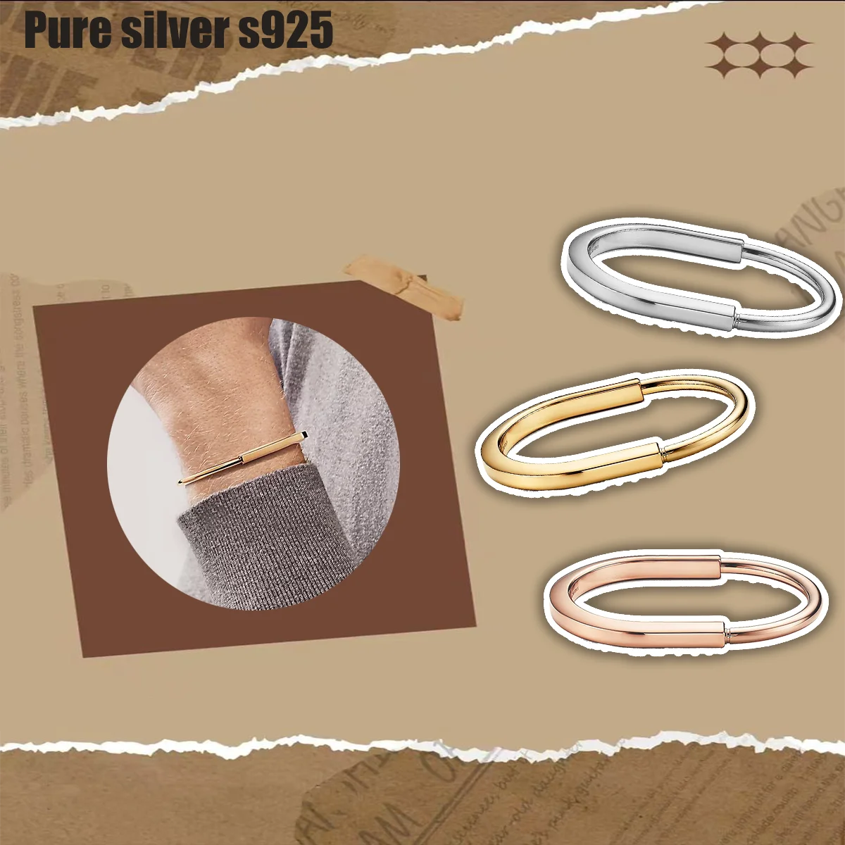 Pure silver s925 bracelet Elegant, fashionable, trendy, classic U-shaped bracelet, women's jewelry accessories
Pure silver s925 bracelet Elegant, fashionable, trendy, classic U-shaped bracelet, women's jewelry accessories