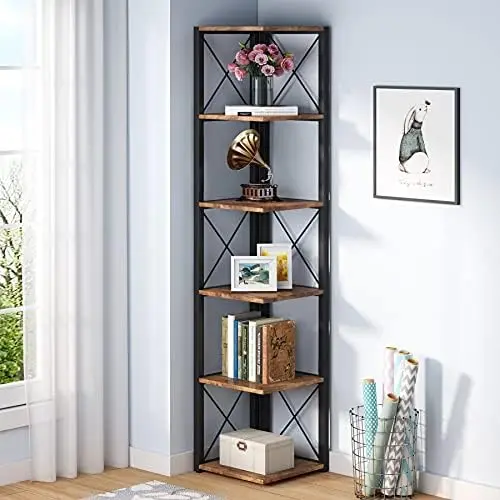 6-Tier Corner , 70.8 Inch Tall Rustic Corner Bookshelf Etagere Bookcase for Living Room, Corner Display Rack Plant for Home Ki
6-Tier Corner , 70.8 Inch Tall Rustic Corner Bookshelf Etagere Bookcase for Living Room, Corner Display Rack Plant for Home Ki