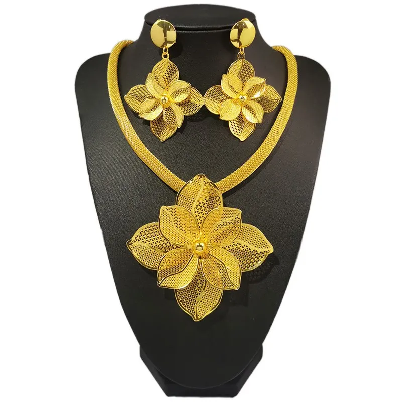 Dubai Jewelry Set For Women Yellow Gold Color Choker Necklace & Earrings Weddings Party African Set Accessory
Dubai Jewelry Set For Women Yellow Gold Color Choker Necklace & Earrings Weddings Party African Set Accessory