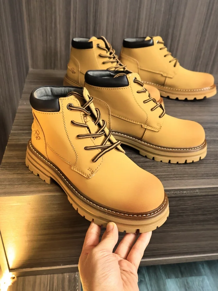 Men's High-Top Retro Boots Autumn Winter Thick Bottom Workwear Boots Youth Trendy Wear-Resistant Large Yellow Boots
Men's High-Top Retro Boots Autumn Winter Thick Bottom Workwear Boots Youth Trendy Wear-Resistant Large Yellow Boots