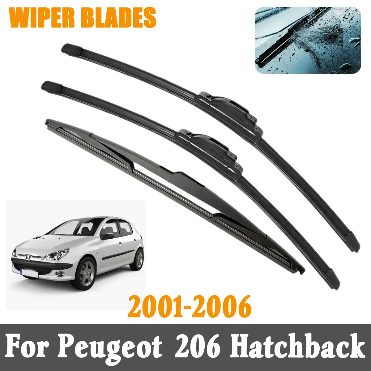 3PCS Front Rear Wiper Blades Brushes For Peugeot 206 Hatchback 2001-2006 Accessories Window Windscreen Windshield
3PCS Front Rear Wiper Blades Brushes For Peugeot 206 Hatchback 2001-2006 Accessories Window Windscreen Windshield