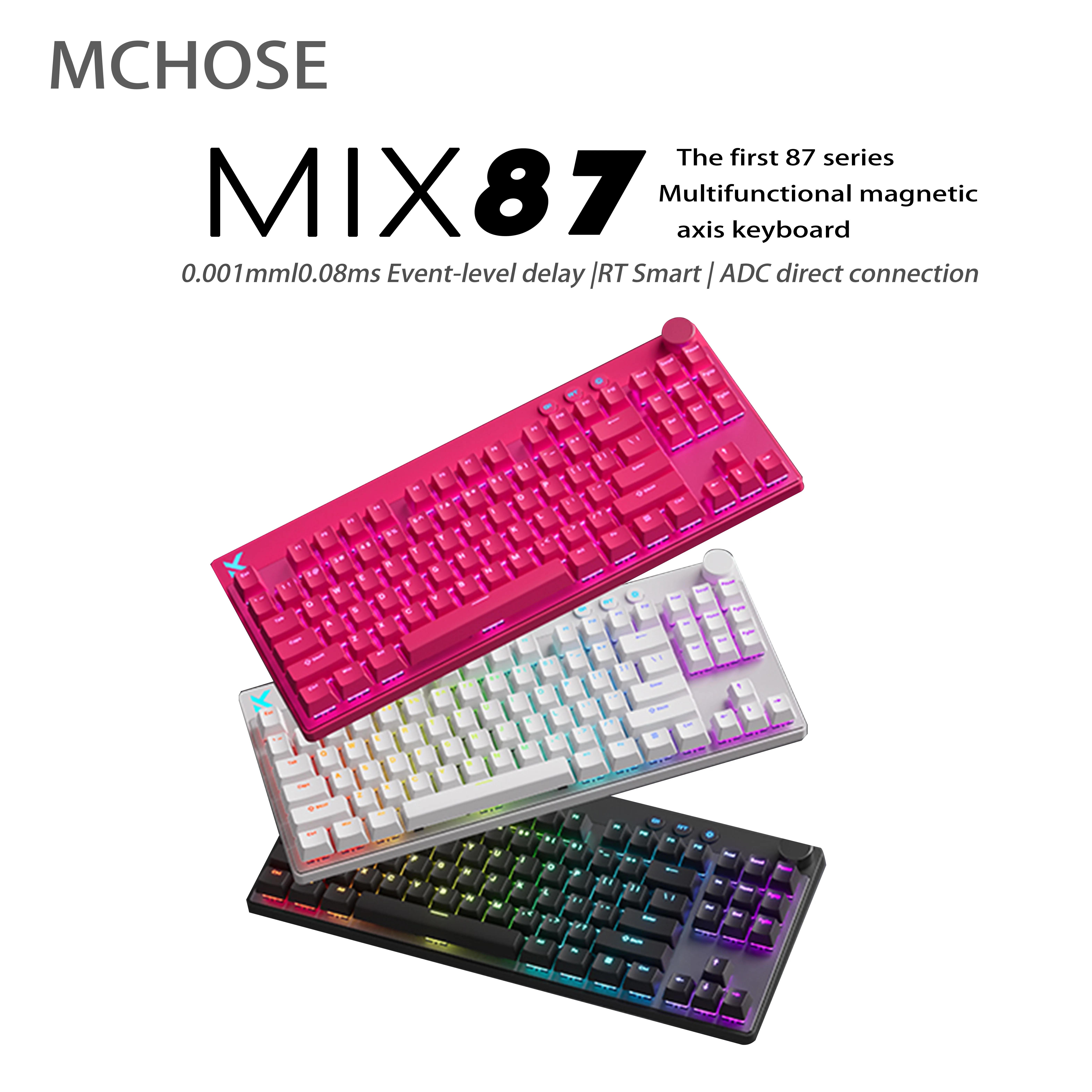 Sales Mchose Mix87 Multifunctional Magnetic Switch Gaming Keyboard 87% Layout RT0.005mm 8+128K 0.125ms RT Samrt Hot Swap Gift PC
Sales Mchose Mix87 Multifunctional Magnetic Switch Gaming Keyboard 87% Layout RT0.005mm 8+128K 0.125ms RT Samrt Hot Swap Gift PC