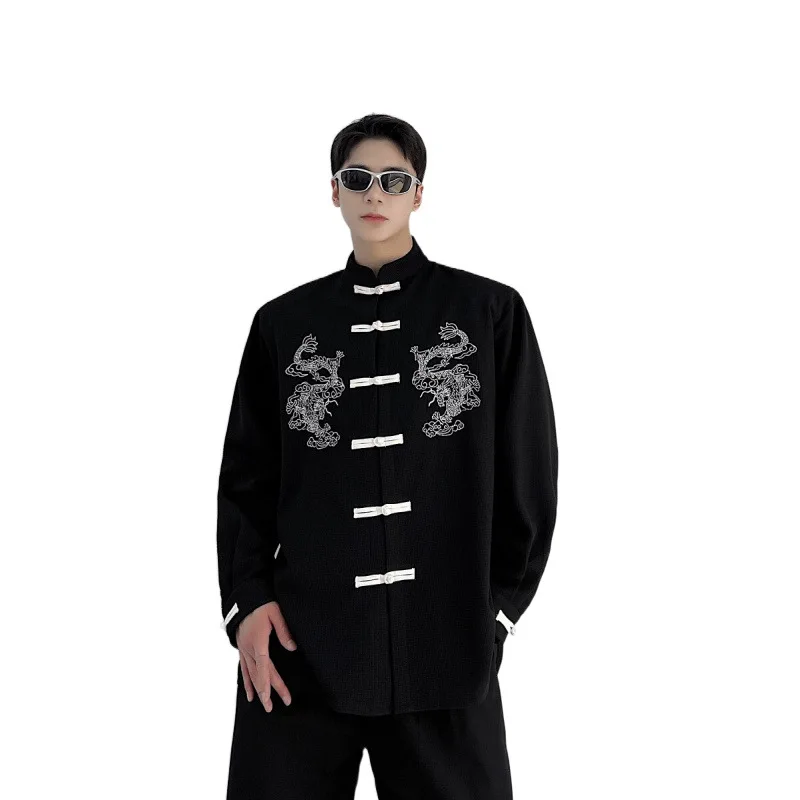 Autumn Personalized Embroidery Stand-up Collar Long-sleeved Shirt Trendy Ruffian Shirt
Autumn Personalized Embroidery Stand-up Collar Long-sleeved Shirt Trendy Ruffian Shirt