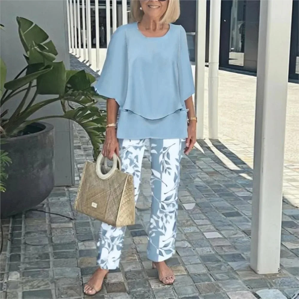 Summer Fashion Women's 2 Piece Sets Casual O Neck Batwing Sleeve Top Pants Print Outfit Elegant Loose Two Piece Set Female Suit
Summer Fashion Women's 2 Piece Sets Casual O Neck Batwing Sleeve Top Pants Print Outfit Elegant Loose Two Piece Set Female Suit