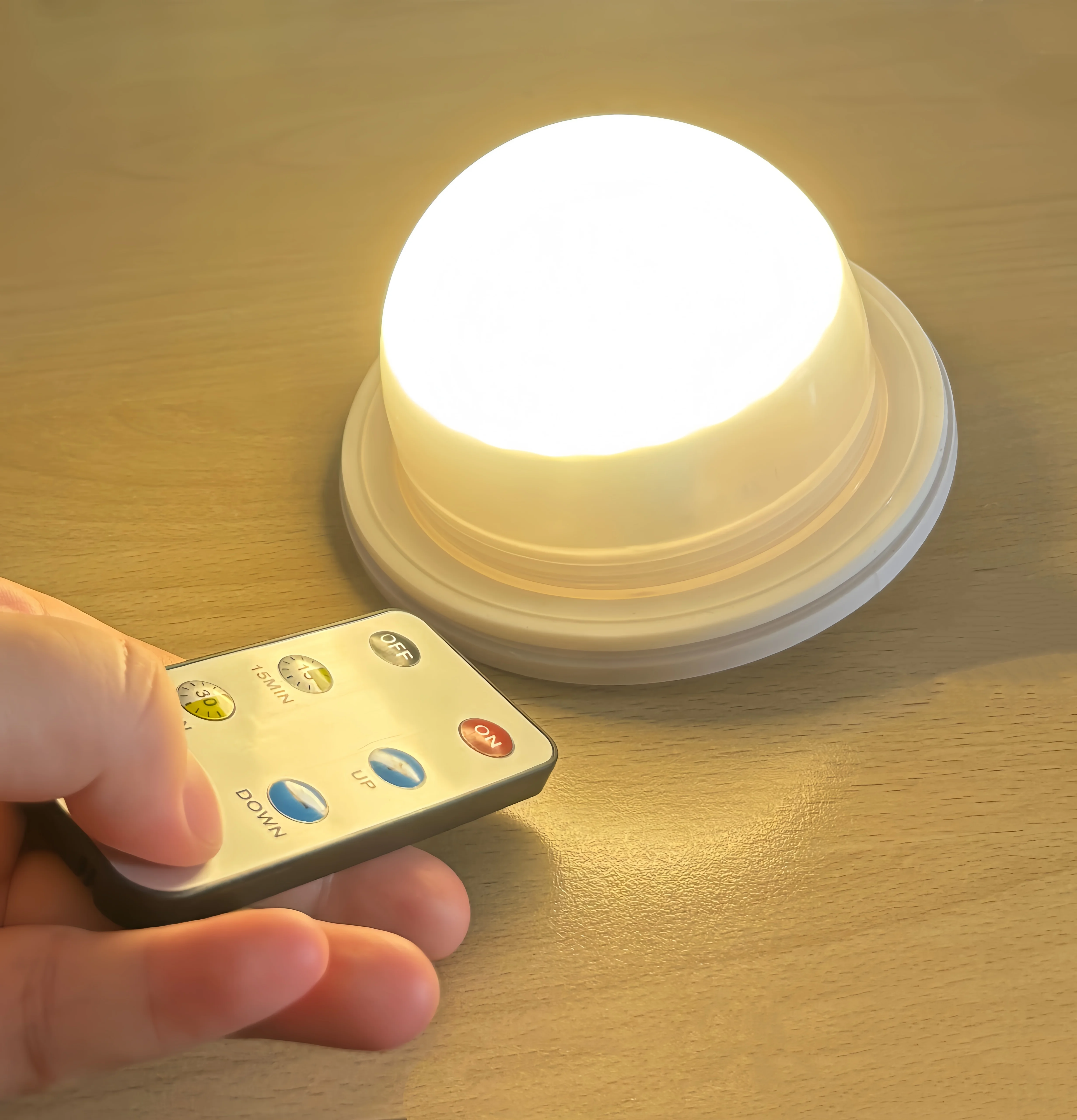 Rechargeable Cozy warm white Light base w/timer Remote control Waterproof LED module Furniture mood Hanging Light enhancer 120mm
Rechargeable Cozy warm white Light base w/timer Remote control Waterproof LED module Furniture mood Hanging Light enhancer 120mm