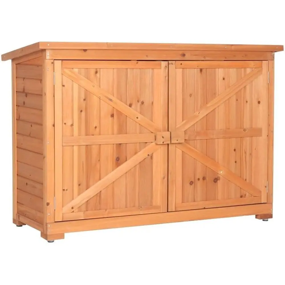 34.6 Tall Outdoor Wooden Storage Shed - Double Door Tool Organizer Cabinet
34.6 Tall Outdoor Wooden Storage Shed - Double Door Tool Organizer Cabinet
