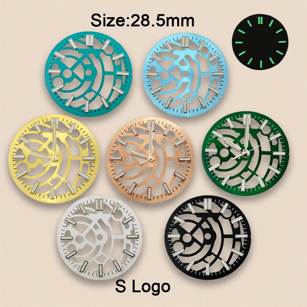 High-Quality 28.5mm S Logo Dial Fit NH38/NH70/NH72 Movement Green Luminous Mechanical Style Watch Modification Accessories
High-Quality 28.5mm S Logo Dial Fit NH38/NH70/NH72 Movement Green Luminous Mechanical Style Watch Modification Accessories