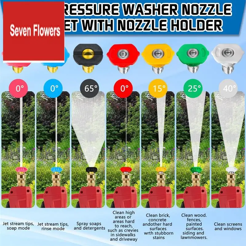 Pressure Washer Dual-Connector Tool With 7 Pressure Washer Nozzle Tips, 1/4 Quick Connect Switch Double Tip Attachment Durable
Pressure Washer Dual-Connector Tool With 7 Pressure Washer Nozzle Tips, 1/4 Quick Connect Switch Double Tip Attachment Durable