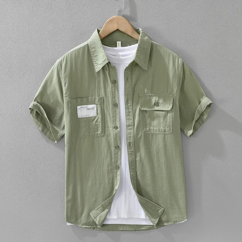 2026 Spring Summer New Simple Solid Color Pure Cotton Short Sleeve Shirts for Men Clothing Turn-down Collar Soft Shirts
2026 Spring Summer New Simple Solid Color Pure Cotton Short Sleeve Shirts for Men Clothing Turn-down Collar Soft Shirts