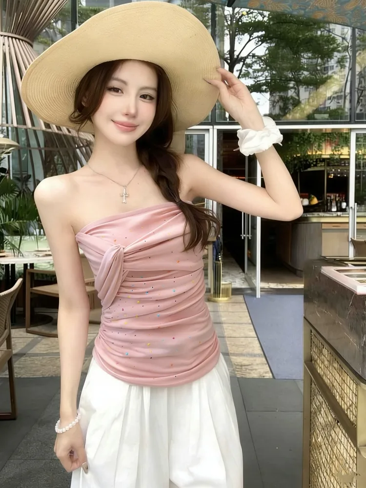 Sexy Spicy Sleeveless Tube Top Vest Women's Summer New Base Waist Belt Chest Pad Pleated Fashion Top Korean Style Citywalk
Sexy Spicy Sleeveless Tube Top Vest Women's Summer New Base Waist Belt Chest Pad Pleated Fashion Top Korean Style Citywalk