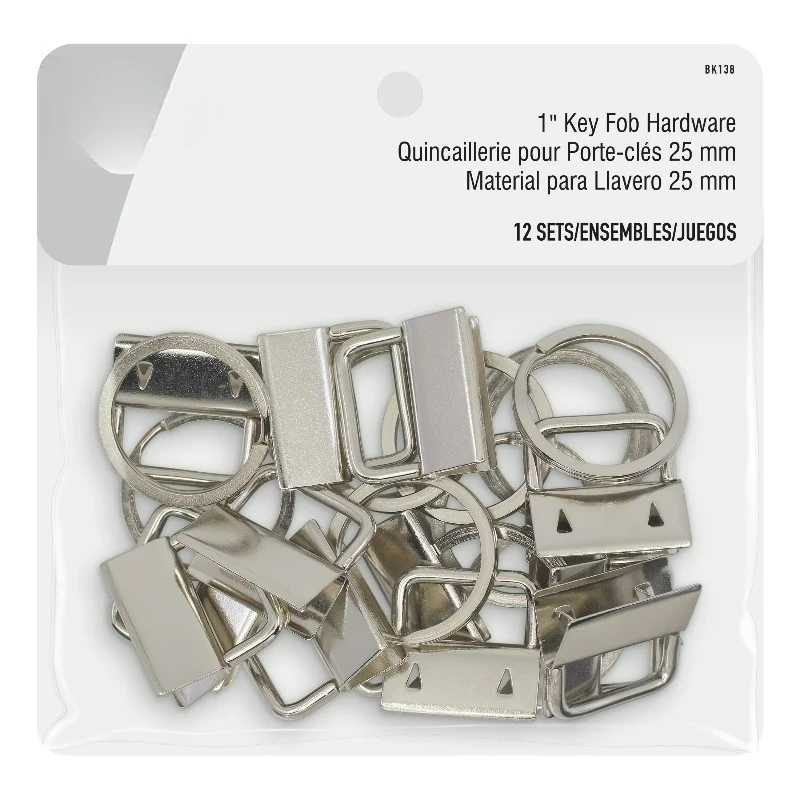 1" Key Fob Hardware, 12 Sets, Nickel
1" Key Fob Hardware, 12 Sets, Nickel