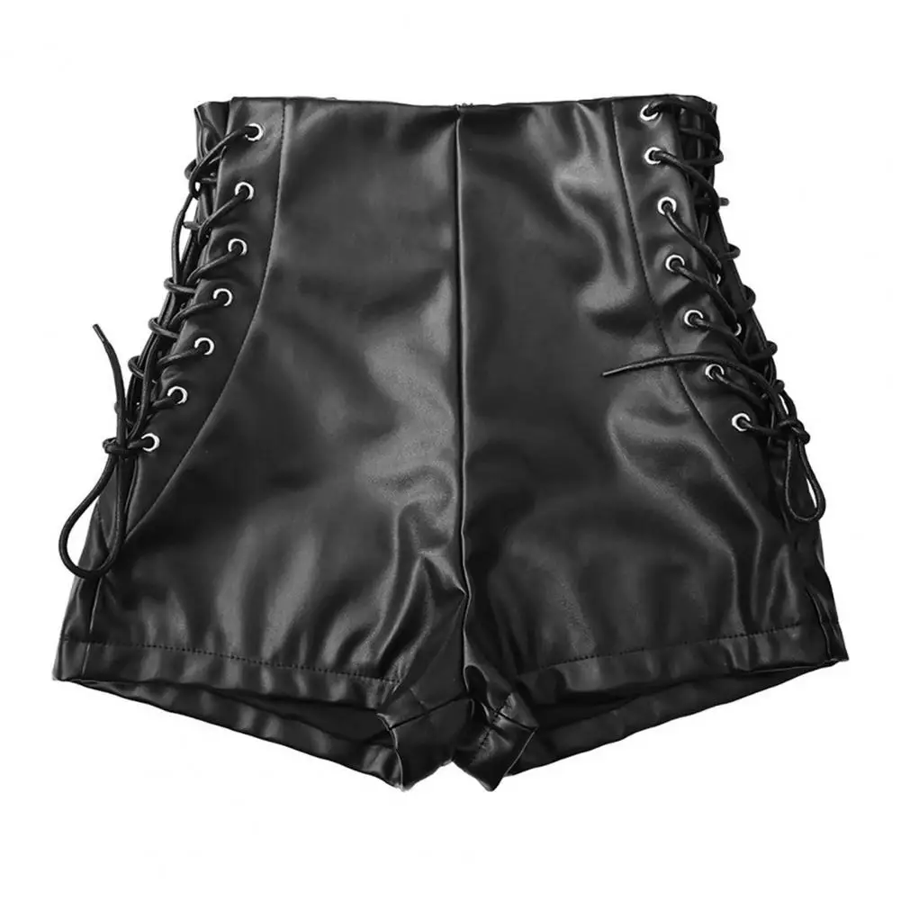 Back Zipper Elastic Shorts High Waist Lace-up Faux Leather Shorts Sexy Slim Fit Women's Streetwear for Stage Shows Hip-hugging
Back Zipper Elastic Shorts High Waist Lace-up Faux Leather Shorts Sexy Slim Fit Women's Streetwear for Stage Shows Hip-hugging