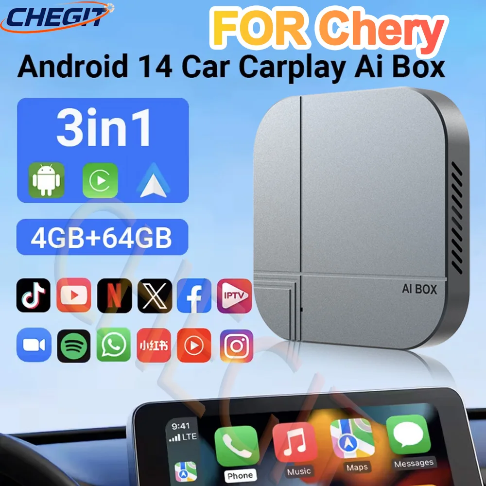 NEW CarPlay AI Box Android14 4G+64G 2G+16G Wireless CarPlay Android Auto For Chery Arrizo 5 Arrizo 7 Tiggo 3 Tiggo 3X 5X
NEW CarPlay AI Box Android14 4G+64G 2G+16G Wireless CarPlay Android Auto For Chery Arrizo 5 Arrizo 7 Tiggo 3 Tiggo 3X 5X