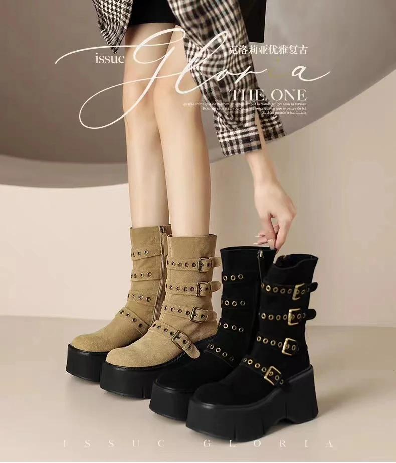 Small spring and autumn slope boots women's thick-soled new medium tube trendy cool matte short boots
Small spring and autumn slope boots women's thick-soled new medium tube trendy cool matte short boots