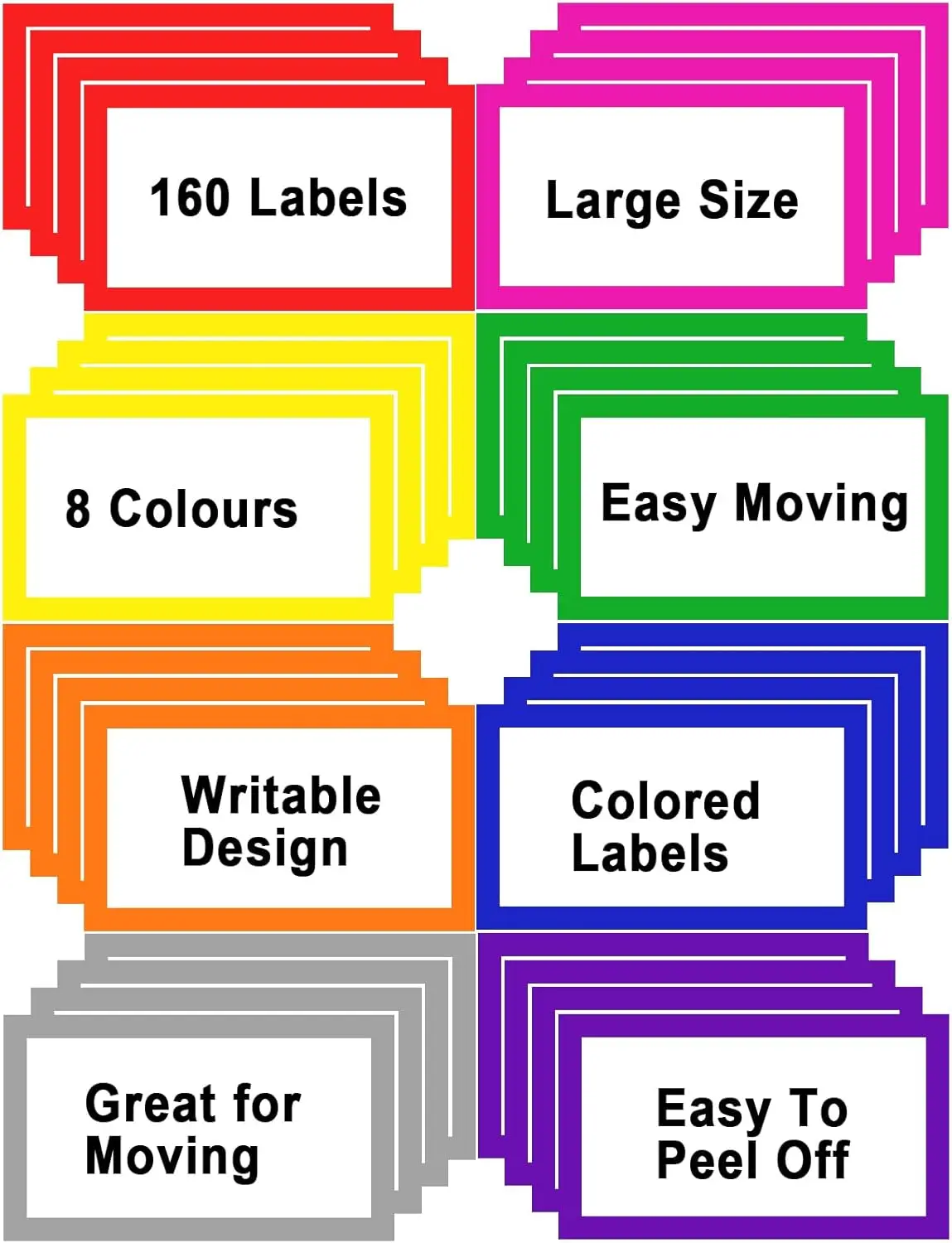 160pcs 6x4 Inch Moving Labels for Boxes, Color Coded Stickers for Home Organization and Packing Supplies
160pcs 6x4 Inch Moving Labels for Boxes, Color Coded Stickers for Home Organization and Packing Supplies